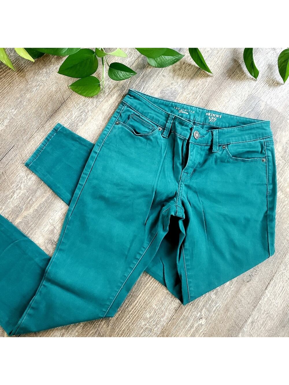 THE LIMITED 917 Skinny Leg Jeans Dark Green sz. 6R